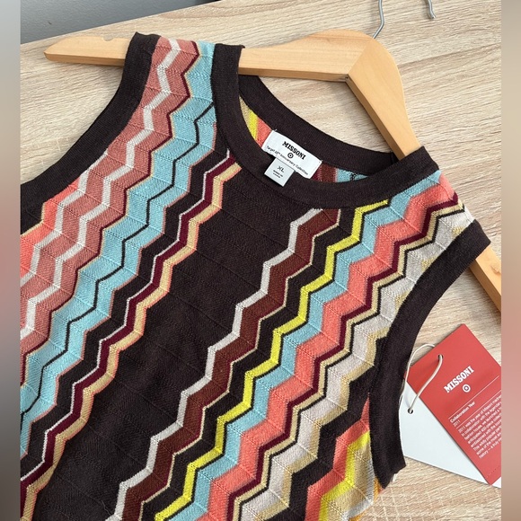Missoni Dresses & Skirts - Missoni Multicolor Zigzag Knit Sleeveless Dress